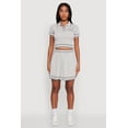 thumbnail image 2 of Womens Daisy High Waisted Pleated Skirt with Varsity Stripe Detail, 2 of 4