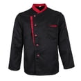 thumbnail image 4 of fastboy Veste de Chef à Manches Longues, Uniforme de Cuisine pour Hôtel, Noir 3TG, 4 of 6