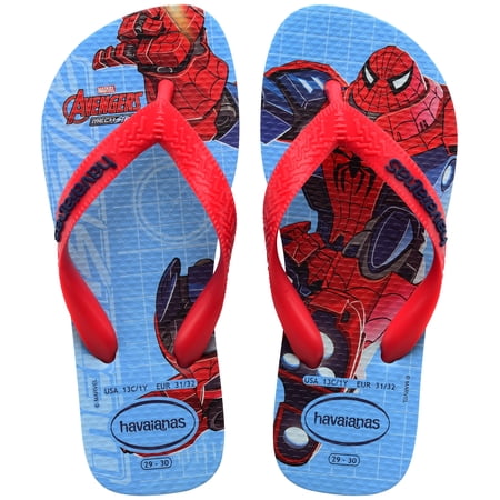 Havaianas Kids Top Marvel Flip Flop Sandals, Red, Size 13/1 Youth