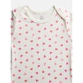 thumbnail image 4 of Wonder Nation Organic Cotton Baby Girls Short Sleeve Cotton Bodysuit, 4-Pack, Sizes 12 Months-24 Months, 4 of 5