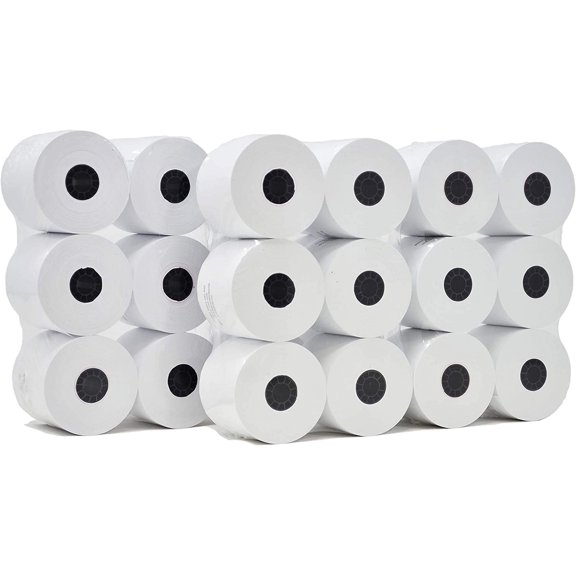 (36 Rolls) Adding Machine/Calculator Roll, 2-1/4" x 150 ft, White Printing Calculator Tape