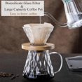 thumbnail image 2 of fafa-Pour Cafetière à Verser, 600 ml Cafetière en Verre Borosilicate avec 50 Filtres en Papier, 1-3 Tasses pour Maison, Café Restaurant (Transparent), 2 of 4