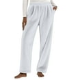thumbnail image 3 of Wiyuqeen Women's Fuzzy Lounge Pants Comfy Warm Fleece Flannel Pajama Warm Elastic Waist Wide Leg Bottoms Solid Sleepwear with Pocket, 3 of 6