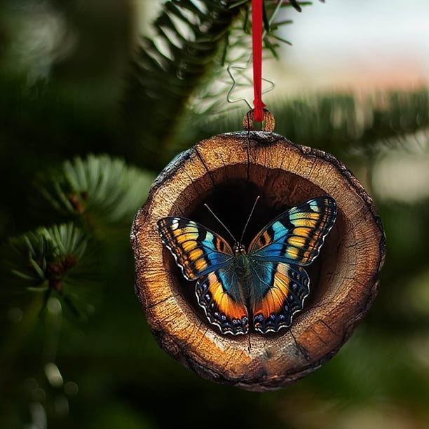 Adornos Navideños de Animales Xihbxyly Búhos Mapaches Colgantes para Árboles de Navidad 2D Acrílico