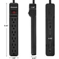 thumbnail image 6 of DEWENWILS 2-Pack 6-Outlet Surge Protector Power Strip, 10ft Indoor Extension Cord, Flat Plug, 500 J, Black, 6 of 6
