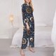 thumbnail image 3 of Balery Nautical Conjunto de Pijama con Estampado para Mujer, Conjunto de Dos Piezas con Manga Larga, Ropa de Dormir Suave con Bolsillos, Pijamas Cómodos-Small, 3 of 7