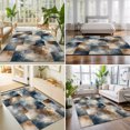 thumbnail image 4 of 8'x10' Area Rugs, Blue Brown Abstract Indoor Outdoor Area Rug for Living Room Bedroom, Modern Color Block Geometric Art Washable Bathroom Rugs Kitchen Floor Carpet Mats Home Decor Aesthetic, 4 of 8