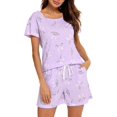 thumbnail image 2 of Women's Short Sleepwear for Women Short Pyajama S-2XL,Purple Rabbit, 2 of 4
