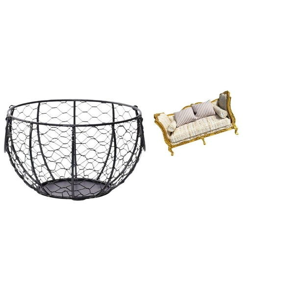Cesta De Alambre Para Guardar Huevos, Cesta Tejida De Alambre De Hierro, Cesta De Frutas Y Verduras Campestres Para Encimera De Cocina, Baño, Verduras, Casa De Muñecas, Sofá De Madera En