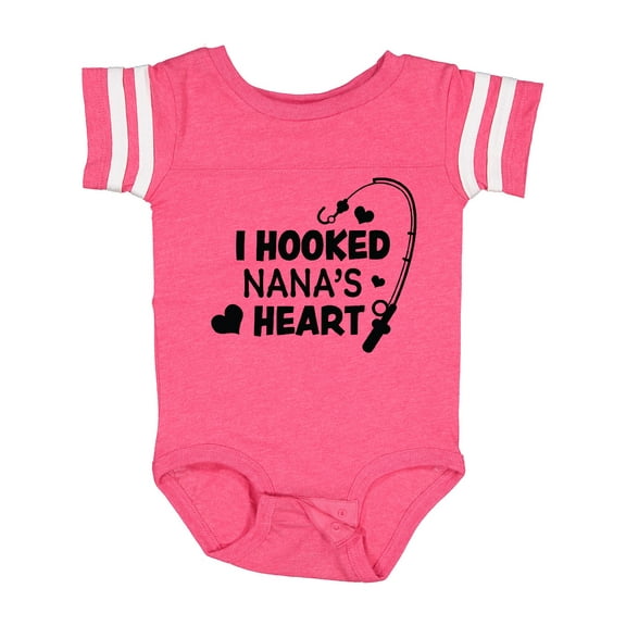 Inktastic I Hooked Nana's Heart with Fishing Rod Boys or Girls Baby Bodysuit