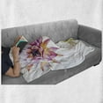 thumbnail image 6 of Cactus Soft Flannel Fleece Throw Blanket, Vector Image Watercolored Cactus Flowers Vividly Colored Desert Nature Print, Cozy Plush for Indoor and Outdoor Use, 50" x 70", Pink and White, by Ambesonne, 6 of 6