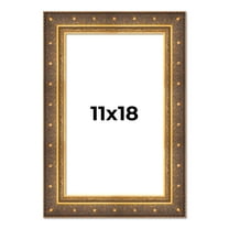 11x18 Frame Vintage Gold Solid Wood Picture Frame | 2.5 Inch Moulding Width | Ornate Bronze Museo
