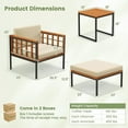 thumbnail image 3 of Gymax 5 PCS Acacia Wood Patio Furniture Set w/ Ottomans Soft Cushions & Coffee Table, 3 of 9