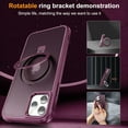 thumbnail image 2 of Compatible with iPhone 12 Case & iPhone 12 Pro Case with Invisible Magnetic O-Ring Stand Translucent Case for iPhone 12 & 12 Pro 6.1" [Compatible with MagSafe][Great Grip Feeling], Wine Red, 2 of 7
