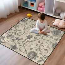 WOBOGO A Medieval-style Pattern Baby Playmats Extra Large Waterproof Rollable Activity Pads for Toddlers 50×50inch