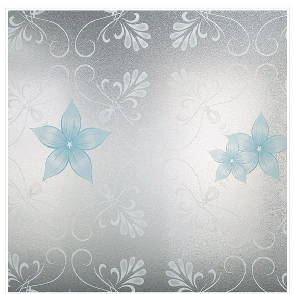 Floral Privacy Glass Flim Frosted Window Film Door Film,Static Cling Glass Film,No Glue Stained Glass Anti Uv Window Stickers For Bathroom,Office,Bedroom 17.7×39.4in