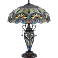 "Chloe Lighting Tiffany-Style 3-Light Floral Double Lit Table Lamp, 16 ...