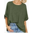 thumbnail image 4 of Oversized Tshirts for Women Summer Short Sleeve Casual Basic Tee Tops Loose Fit Shirts, 4 of 4