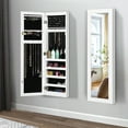 Costway Full Length Mirrored Jewelry Wall Door Mounted Storage