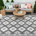 thumbnail image 2 of MeyJey 9'x12' Outdoor Rug, Patio Rug Waterproof RV Outdoor Rug Camping Rugs Reversible Plastic Mat for Camping, Balcony Apartment, Patio, Porch, Picnic, Beach, Gray, 2 of 10