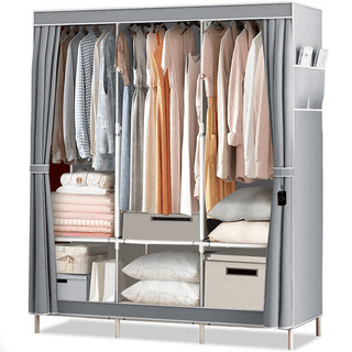 71 Portable Fabric Clothes Storage Closet Organizer Shelf Wardrobe Rack,Navy  Blue - Bed Bath & Beyond - 33169811