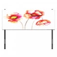 thumbnail image 3 of Poppy Flower Headboard, Watercolors Vibrant Poppies Graphic Peace and Death Sedative Plant Print, Upholstered Decorative Metal Bed Headboard with Memory Foam, Full Size, Red White, by Ambesonne, 3 of 4