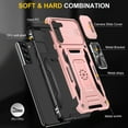 thumbnail image 2 of TECH CIRCLE Magnetic Slim Case for Samsung Galaxy S22 Plus,Slip Guard Grids Pattern Shockproof Hybrid Bumper Kickstand Cover with Slide Camera Protection.For Samsung Galaxy S22 Plus,Rosegold, 2 of 7