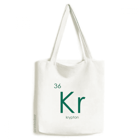 Chestry Elements Period Table Rare Gas Krypton Kr Tote Canvas Bag Shopping Satchel Casual Handbag