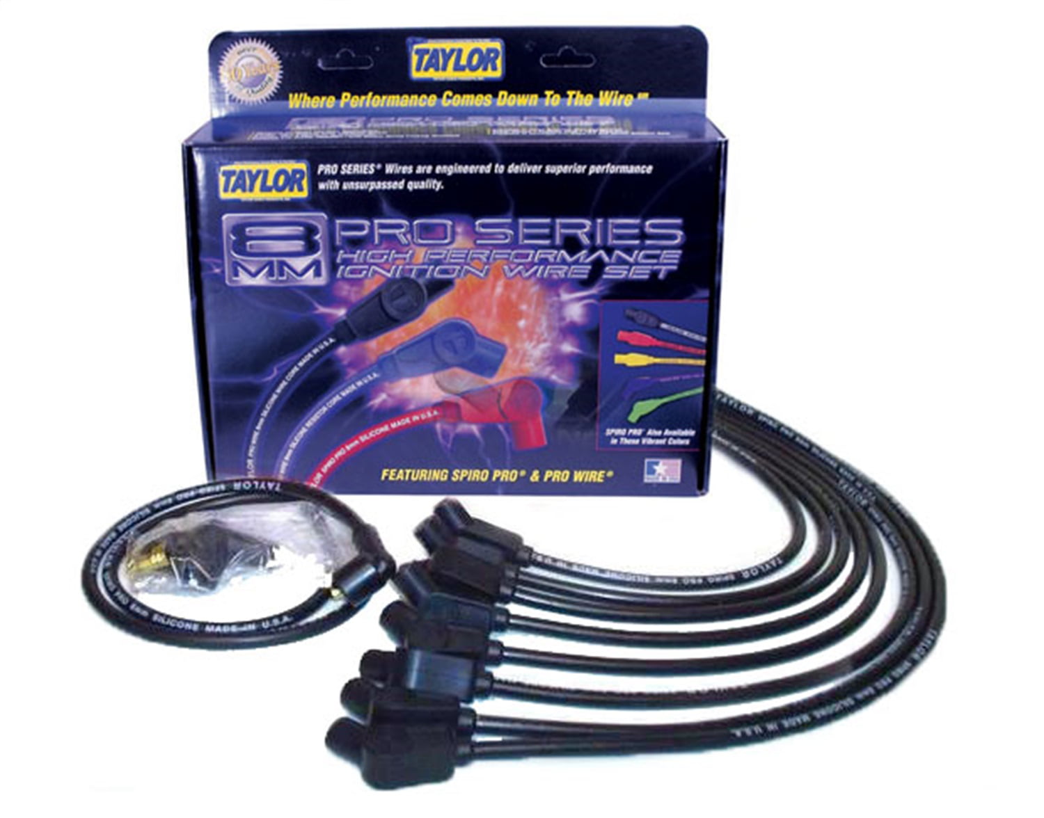 Taylor Spark Plug Wire Set 70652; Pro Wire 8mm Blue 135¡ Universal V8 