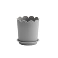 thumbnail image 3 of Plastic Flower Pot with Drainage Hole and Saucer, 6 Inch Decorative Resin Planter with Petal Rim, Frosted Indoor Outdoor Plant Pot for Houseplants, Succulents, Herbs, 3 of 7