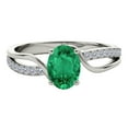 thumbnail image 5 of AoneJewelry 1.00 Carat Oval Shape Emerald and Diamond Ring In 10K Rose, White & Yellow Gold, 5 of 5