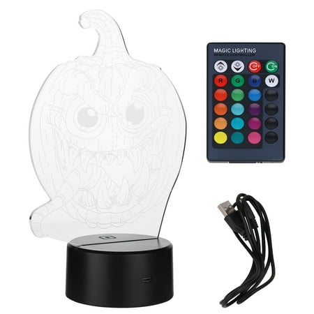 

Pumpkin Shaped Night Light Without Battery (Black Base Colorful + Touch)