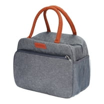 Unique Bargains Insulated Bag Lunch Bag Cooler Bag for Work Office Gray