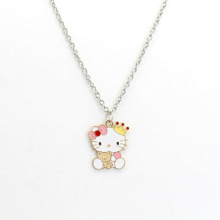 Lovely Cute Hello kitty On the Moon Pendant Necklace Little Girl's Jewelry  Gift