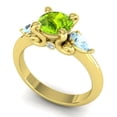 thumbnail image 2 of 2.50 Ct Stylish Round Cut Peridot & Aquamarine Gemstone Three Stone Ring for Anniversary Gift Solid 18K Yellow Gold Size 8 by Diamond-Capitals, 2 of 8