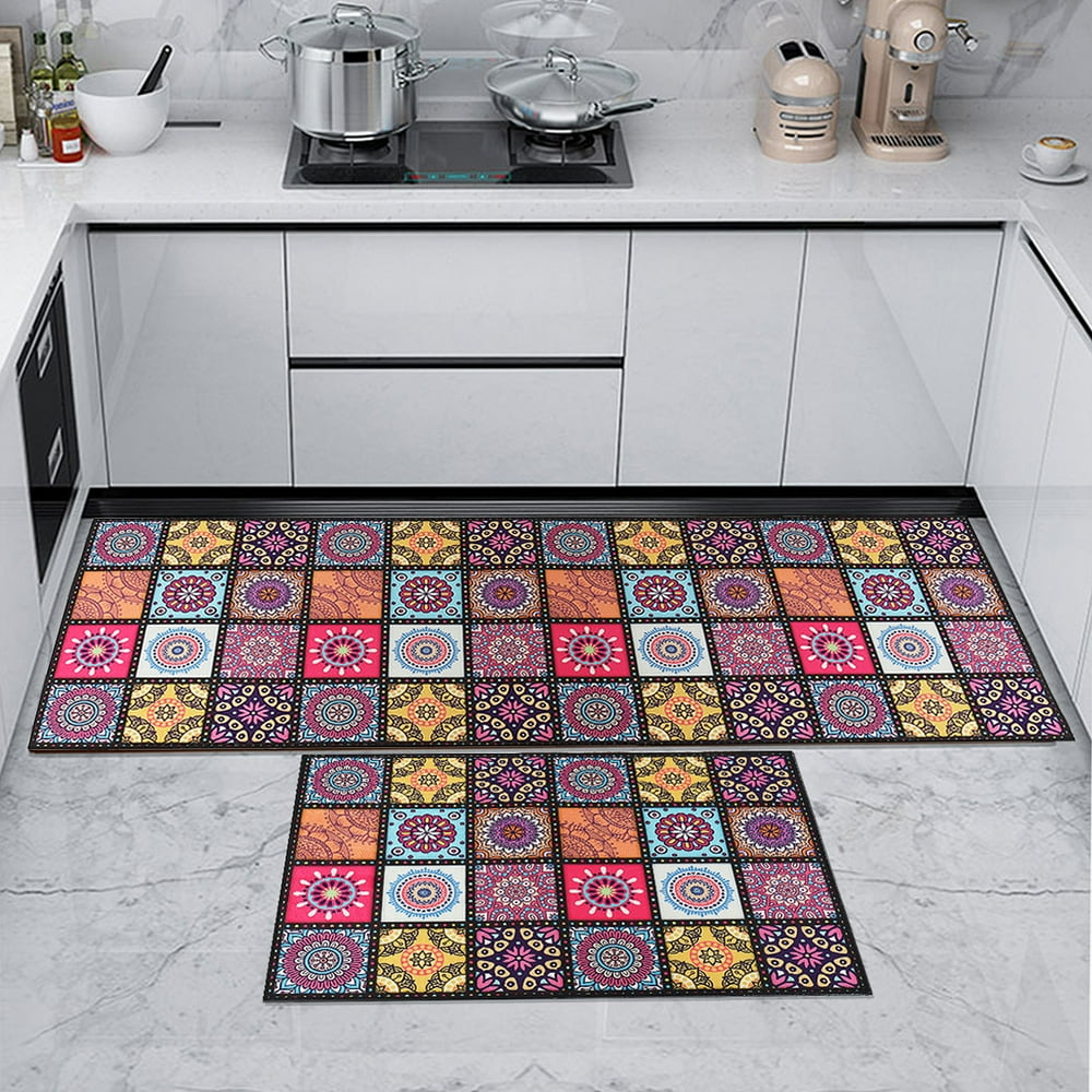 2PCS NonSlip Kitchen Floor Carpet Runner Rug Mat for HighTraffic