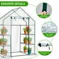 thumbnail image 4 of Mini Walk-in Greenhouse 77In Transparent PVC Cover 4Shelf Indoor Outdoor Plant Gardening Grow Tent Portable Powder-Coated Steel Frame Zippered Door Garden Patio Deck Easy Assembly Waterproof Durable, 4 of 19