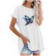 thumbnail image 1 of Blusa de manga corta con estampado regular de flecos y cuello redondo de algodón y cáñamo para mujer OAVQHLG3B Store  lin121212, 1 of 5
