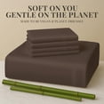 thumbnail image 5 of Sacred Thread Rayon Derived from Bamboo Sheets Full Size, 18'' Deep Pocket Cooling Sheets for Hot Sleepers, 6 PC Cooling Sheets (Full Size) (Tree Bark Brown), 5 of 9