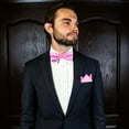 thumbnail image 3 of Boys & Men Adjustable Pre-Tied Bow Tie Elegant Bow Tie Set | Pink Bow Ties & Pocket Square, 3 of 6