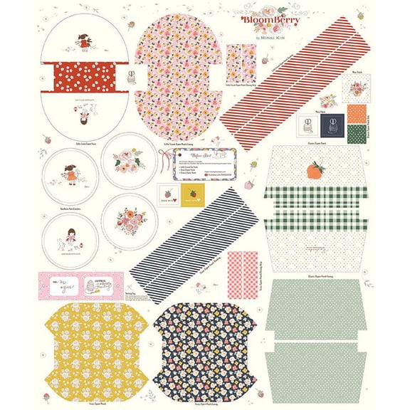 36" X 43" Panel BloomBerry Zipper Pouch Cotton Fabric Panel (P14608-PANEL)