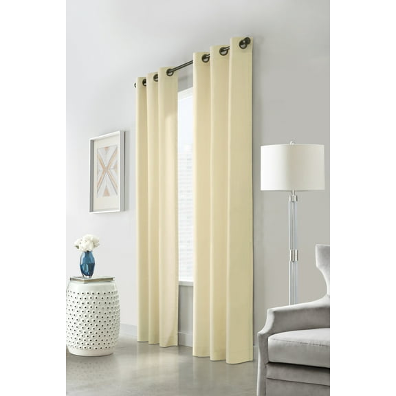 Winmate Insulated Cotton Grommet Curtain Panel - Pair each 40" x 95" in Natural