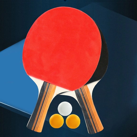 ETEREAUTY 1Set Wooden Table Tennis Racket with Double Pimples-in Rubber for Sport and Training