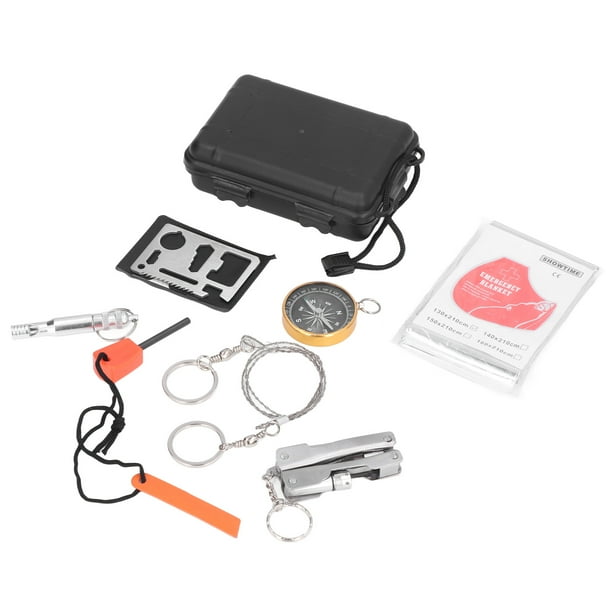Kit De Herramientas De Supervivencia, 7 Herramientas De Acero Inoxidable, Equipo De Primeros Auxilios Ligero Con Manta De Rescate Para Oficina