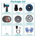 thumbnail image 3 of Cordless Angle Grinder Kit Teqhome 19000RPM Electric Mini Angle Grinding Tool with 2pcs 12V 1100mAh Batteries 7Pcs Disc Charger Hex Key Handheld Cutter Grinder for Metal Wood, 3 of 12