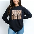 thumbnail image 2 of Autumn Queen Block Distressed - Women's Garment Dyed Long Sleeve Graphic T-Shirt, 2 of 9