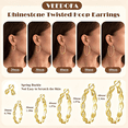 thumbnail image 6 of VEEDOFA Twisted Hoop Earrings for Women 14K Gold Plated 925 Sterling Silver - Cubic Zirconia CZ Chunky Hoops with Spring Clasp, Hypoallergenic Large Hoops, Gift Box, 6 of 8