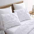thumbnail image 4 of Juego de edredón de 3 piezas con pliegues, juego de cama de microfibra suave lavada con flecos para hotel, dormitorio, habitación de invitados (Queen, blanco), 4 of 5