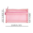 thumbnail image 2 of Yonrjhukm Durable Double Mesh Pencil Case, Large Capacity Transparent Pen Bag, Nylon Office Storage Organizer, Zippered Pouch for Stationery and Travel Essentials, 2 of 2