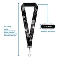thumbnail image 3 of Buckle-Down Lanyard, Die Hard Skulls Stars Black Grays, Elastic, 3 of 4